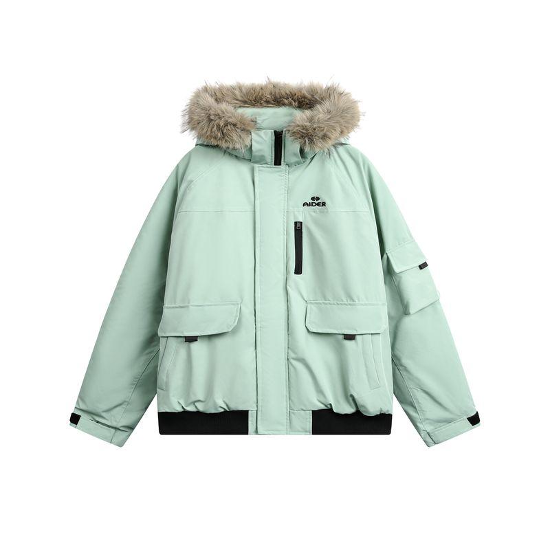 

Dream Made American-Style Fur Collar Hooded Parka Men s Winter Thickened Workwear Cotton Jacket Embroidered Men s Cotton Coat Green 2XL