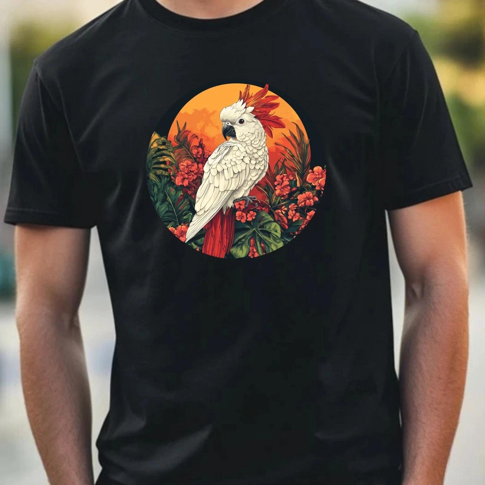 T-Shirt Herren Papagei Portrait Motiv Baumwolle Größe XS bis 5XL M