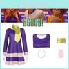 Fantasia Cosplay de Cachorro Scooby-doo Para Mulheres Vestido Wilma Vestido Cosplay de Halloween