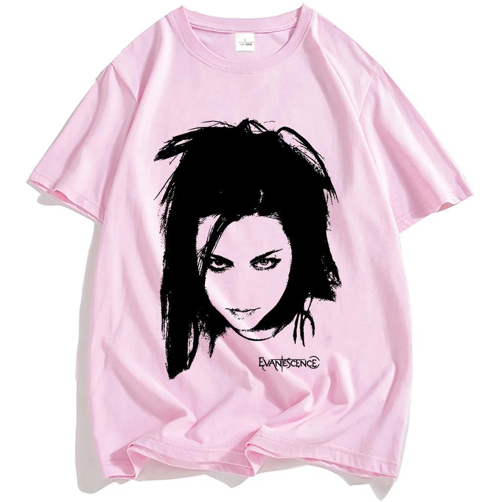 Evanescence Amy Lee Portrait TShirt Gothic Rock Band Hip Hop Street Style Unisex Premium Comfortable Women And Unisex Tshirts