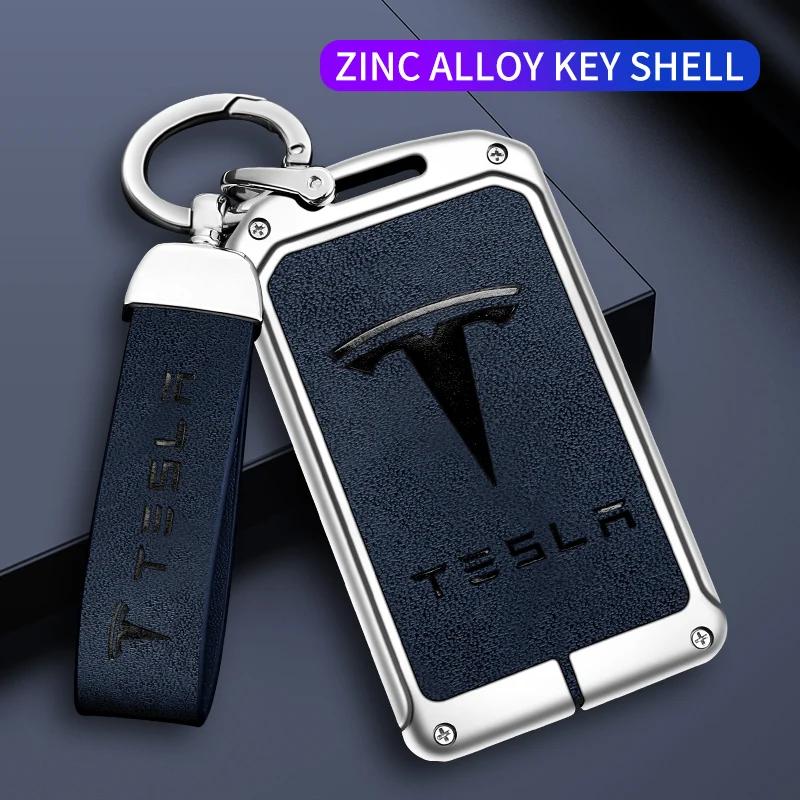 Custodia in Metallo per Chiave Auto Cover Per Tesla Model 3 Model S Model X Model Y Roadster Cybertruck Portachiavi Cardless Portaprotettore Accessori