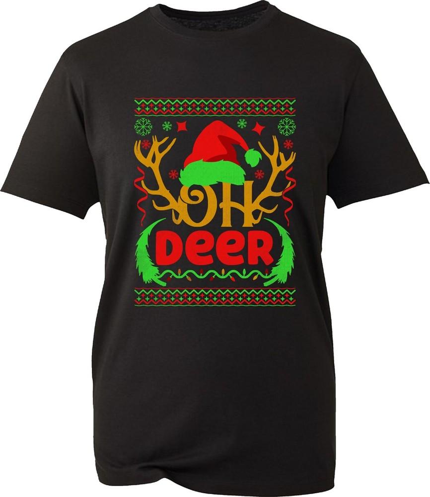 Oh Hirsch Frohe Weihnachten T-Shirt Hirschgeweih Weihnachtsmann Weihnachtsgeschenke Geschenk Oberteil