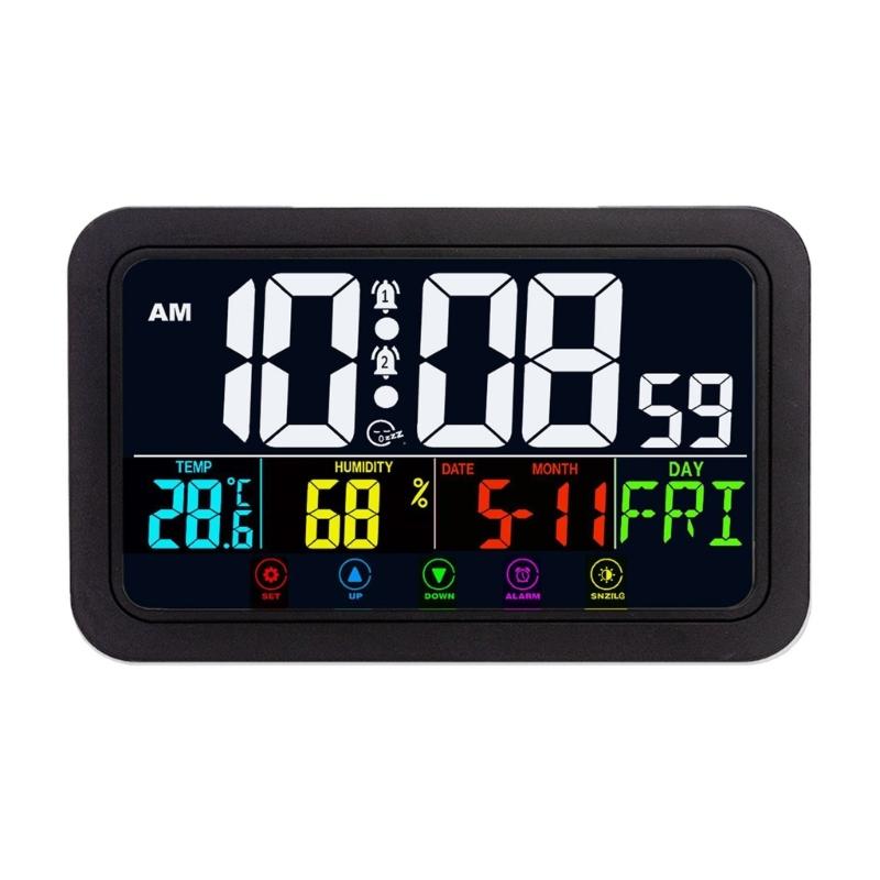 

Modern LED Digital Alarm Clock Touch Activated Night Light Multicolor Bedroom Decoration Clocks For Home Office