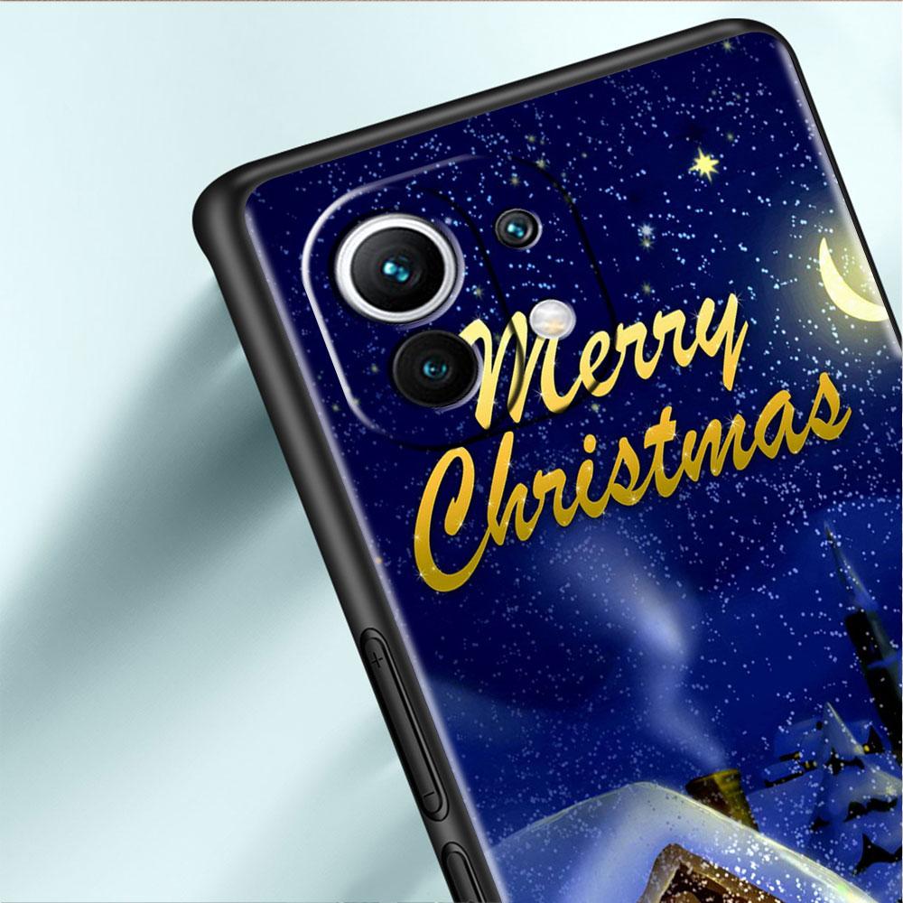 Soft Silicone Case For Xiaomi Mi 11 Lite 5G NE 11T Pro 12S Ultra 12 Note 10 10T 9T TPU Phone Cover Bumper Funda Merry Christmas
