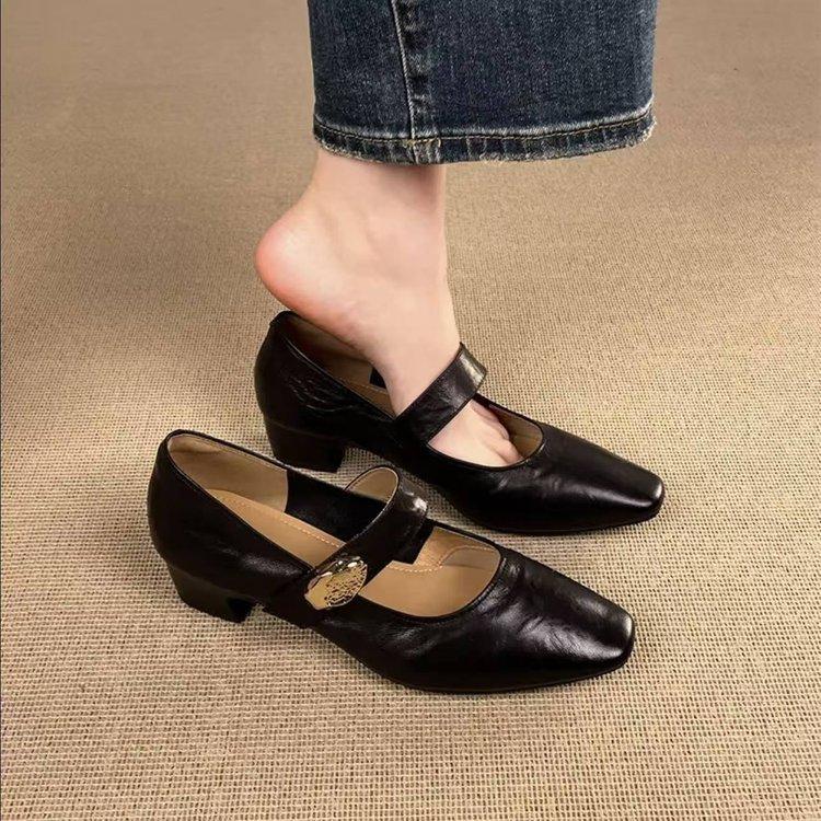 With skirt French single shoes fairy fairy wind gentle shoes autumn 2025 new fashion versatile Mary Jane small leather shoes