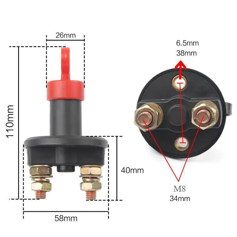 

Jiefang J7 Cars and Trucks Rotary Main Power Switch - Battery Anti-Leakage Off Switch Two-hole switch [1 piece]