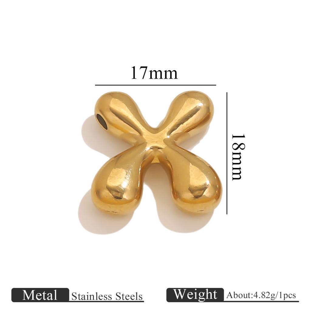 5 Stück Edelstahl 18K PVD-beschichtet A bis Z Englische Buchstaben Anhänger DIY Wasserdichter Schmuck Geschenk Handgefertigtes DIY Zubehör