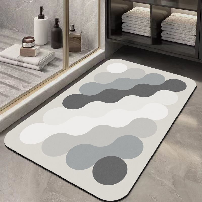 Simple Flower Diatom Mud Floor Mat Toilet Non-Slip Floor Mat Bathroom Water-Absorbing Quick-Drying Floor Mat Household Toilet Floor Mat