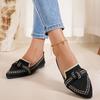 2026 New Imported Women's Casual Shoes Plus Size Pointed Toe Knitted Flat Bottom Breathable Shoes