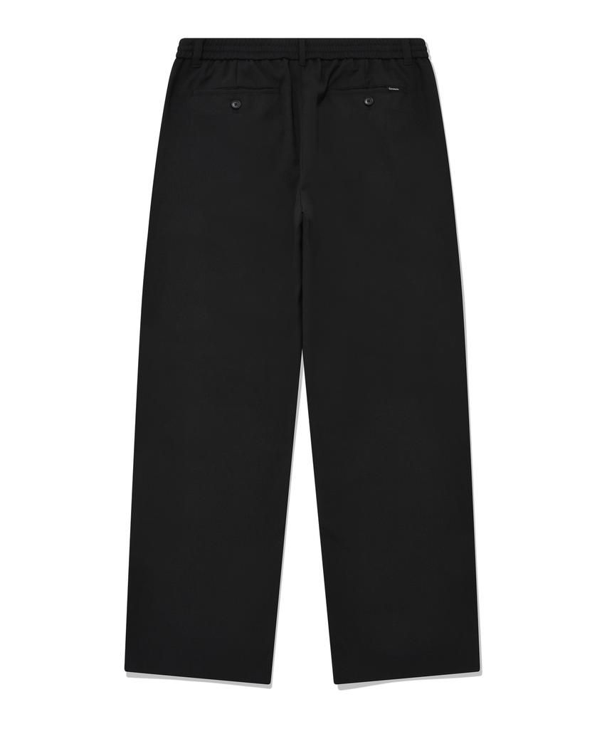 COVERNAT Semi-Wide Easy Elastic Waist Slacks Black