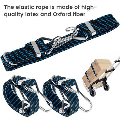 4Pcs Car Elastics Bungees Cords Luggage Rope Cord Hooks Bikes Wide Flat Rope Tie Luggage Roof Rack Strap Fixed Band Dropshipping