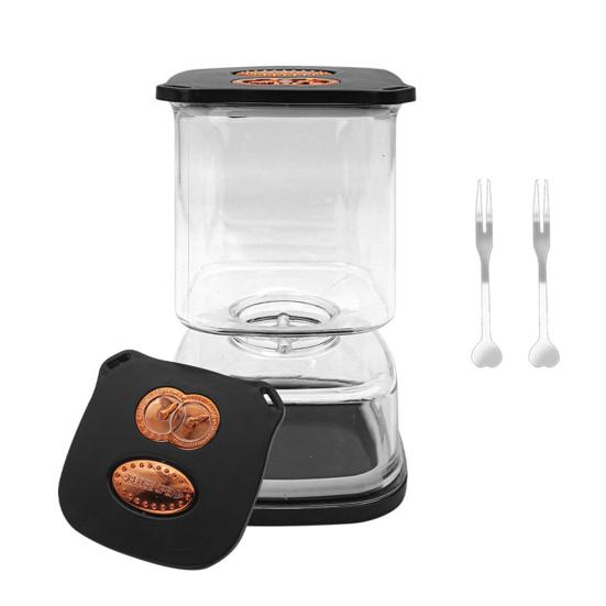 Pickle Jar with 2 Forks Dry Wet Separation Pickle Juice Separator Jar Large Capacity Leakproof Pickled Vegetable Airtight Container