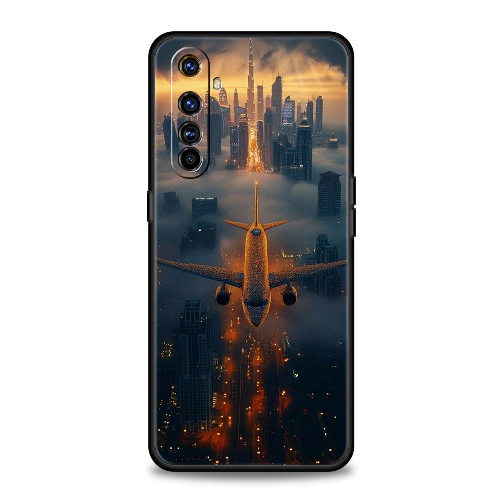 Travel-Nspired Airplane Route Soft TPU For Realme 13 12 11 10 9 Pro Plus GT3 GT2 C21 C25 C35 C53 C55 C67 Pro 5G Phone Case Cover