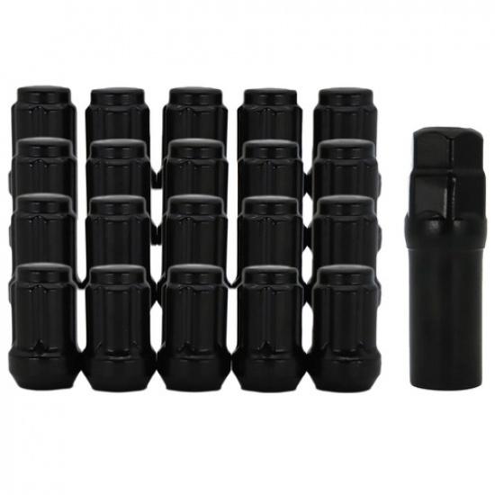 20pc Black Spline Tuner Racing Wheel Lug Nut Bolt M12x15 For Kia Optima Sorento