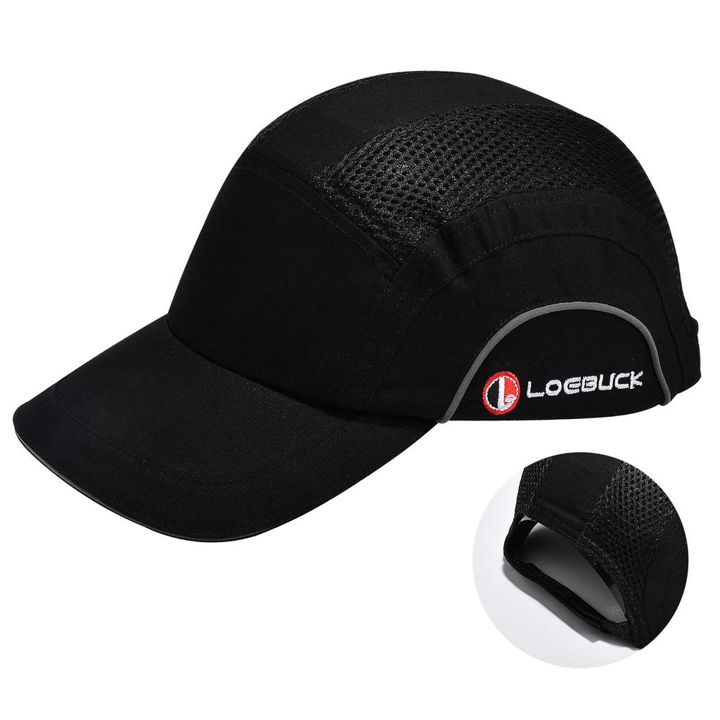 LOEBUCK Cască de siguranță pentru baseball Cască de protecție cu strat dublu de spumă cu carcasă ABS Cască de protecție pentru cap Vizibilitate ridicată reflectorizantă cască de lucru