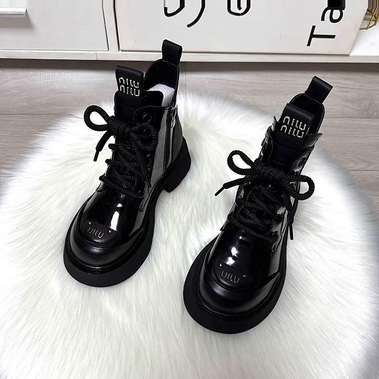 

Женские ботинки Мартин в британском стиле 2025: Ботильоны на толстой подошве, увеличивающие рост, для осени и зимы 38