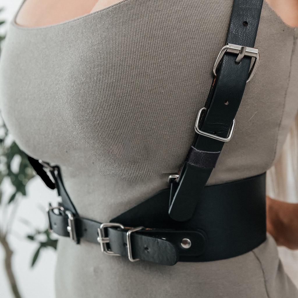 Dames Modieuze Riem Straatstijl Punk Decoratieve Tailleband Verstelbare Suspenders Riem Corset Harnas Gotische Kleding Accessoires