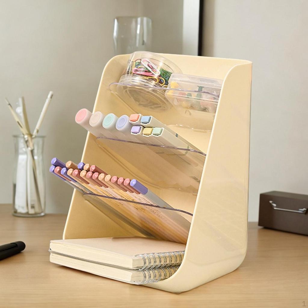 Desk Organizers Shelf Ladder Organizer Multiuse Makeup Brush Holder Cosmetic Storage Rack Table