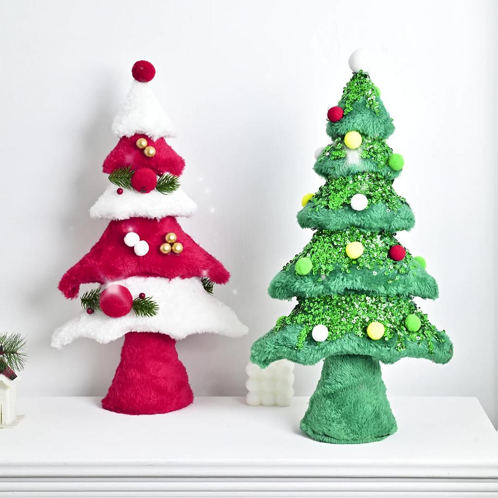 Christmas Tree Ornaments Plush Fabric Simulation Christmas Tree Desktop Atmosphere Decoration Layout