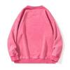 Unisex Spring Fall Top Distressed Design Cotton O Neck Solid Color with Elastic Cuffs And Hem Loose Pullover Lady Men Sweatshirt for Vacation Work And