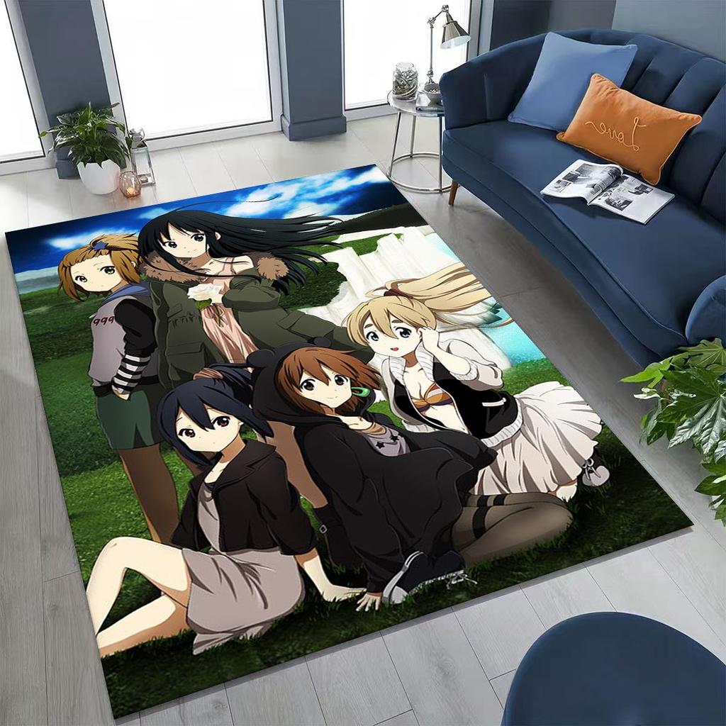 Anime K-ON Kawaii Girl Hirasawa Yui Music Cartoon Rug for Bedroom Living Room Sofa Home Doormat Decor,Kids Non-slip Floor Mat