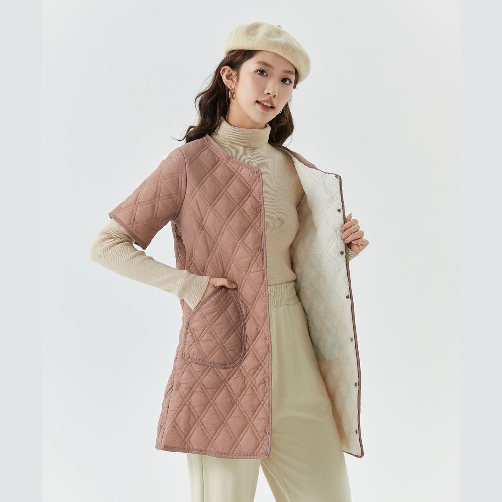 Autumn and Winter Fashion Clothing Cotton Clothing Women's Long Short-sleeved Padded and Thickened Slim Cotton Jacket Home Clothing Cotton 2410