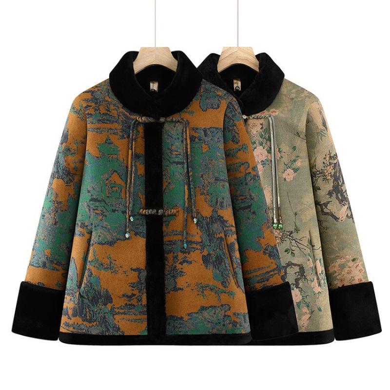 Winter woolen jacket, fleece windproof wife top, old fur integrated