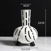 Modern Nordic Black White Striped Ceramic Vase Home Decor for Hotel Apartment Showroom