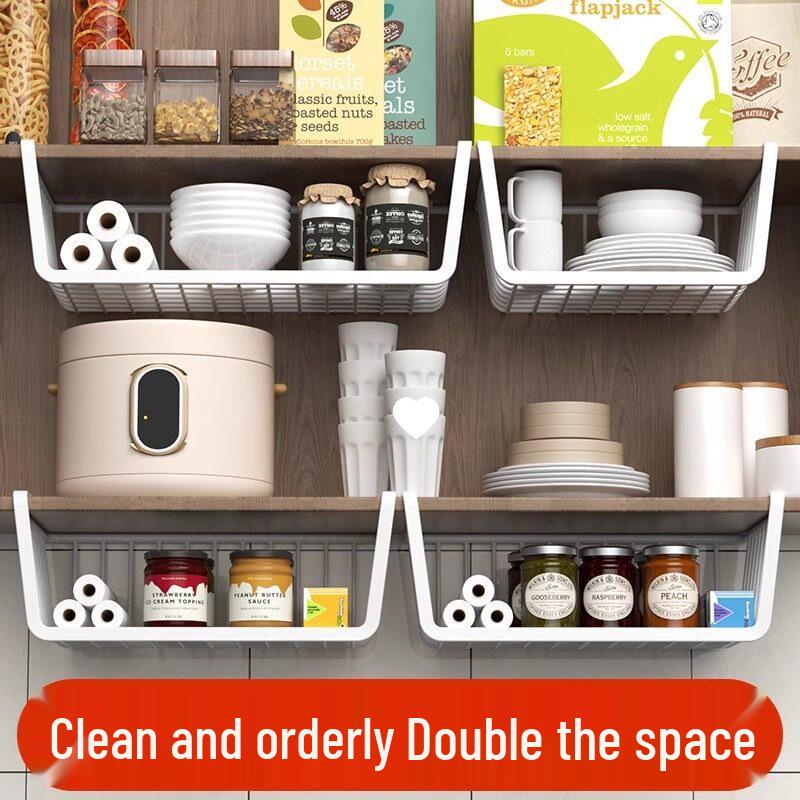 Layered Hanging Kitchen Storage Basket for Dormitory and Under Cabinet Use