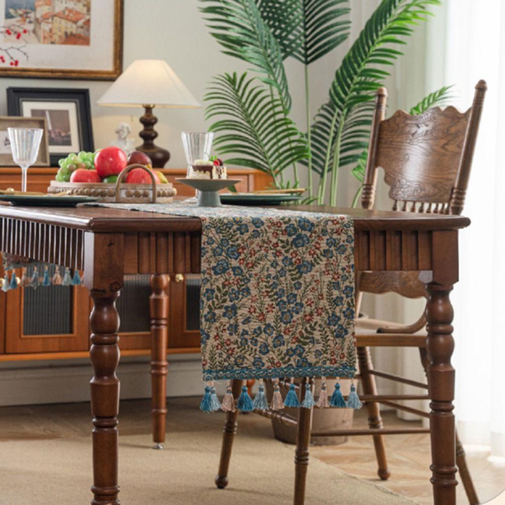 Thickened Tablecloth Vintage Table Cover Elegant Jacquard Table Runner  Banquet