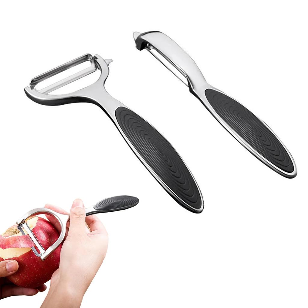 RDWESZOD 2-in-1 Swivel Vegetable Peeler and Fruit Peeler Stainless Steel Blade Plastic Handle Kitchen Tool