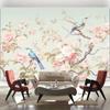 2D Romantic Floral Bird Backdrop Pastel Spring Nature Butterfly Wall Decor Background