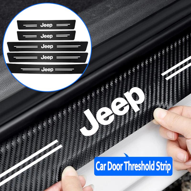Jeep Car Exclusive Door Sill Sticker Threshold Protective Film For Jeep Wrangler Grand Cherokee Avenger Compass Wagoneer Patriot