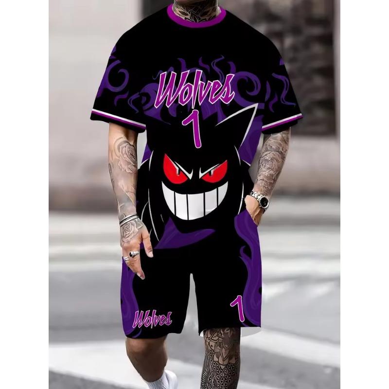 

Лето 2025 года, новый мужской комплект с короткими рукавами и принтом в виде 3D-принта, одежда для активного отдыха, удобная, мягкая, дышащая 6XL