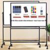 Mobile Double-Sided Magnetic Whiteboard and Chalkboard