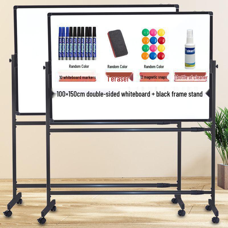 Mobile Double-Sided Magnetic Whiteboard and Chalkboard
