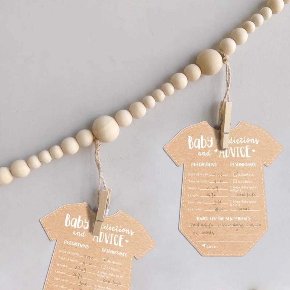 Kraft Paper Baby Gender Reveal Cards Activity Cards Hanging Ornaments Baby Shower Predictions Cards Decorations Cards