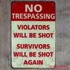Q1Yard No Trespassing Metal Sign, Vintage Warning Tin Plaque for Garden Yard Wall Decor