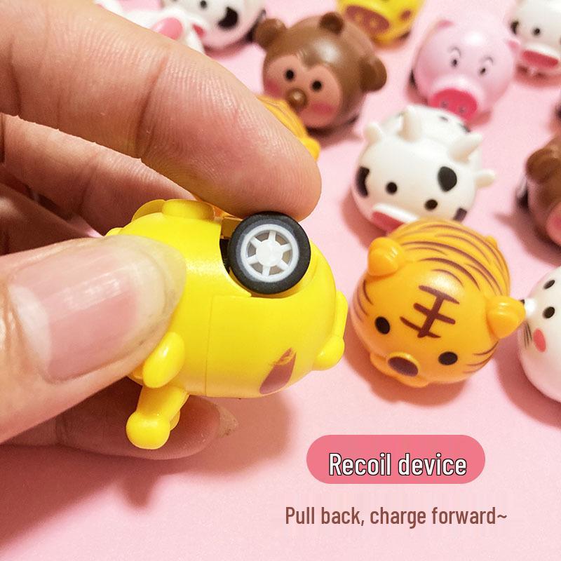 Cute Cartoon Animal Pull-Back Toy Car for Kids - Great for Kindergarten Activities & Small Gifts