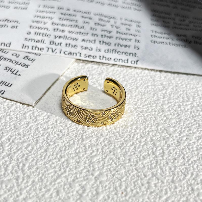 2026 Court Style Retro Heavy Industry Geometric Irregular Brushed Open Ring Women Ins Light Luxury Fashion Exquisite Index Finger Ring