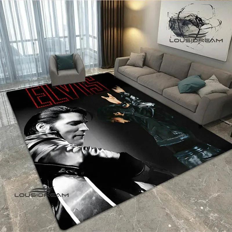 Tappeto Stampato Retro E-Elvis-Presley Tappeto per Soggiorno Camera da Letto Zerbino Antiscivolo Oggetti di Scena per Fotografia Tappeto Kawaii Regalo di Compleanno