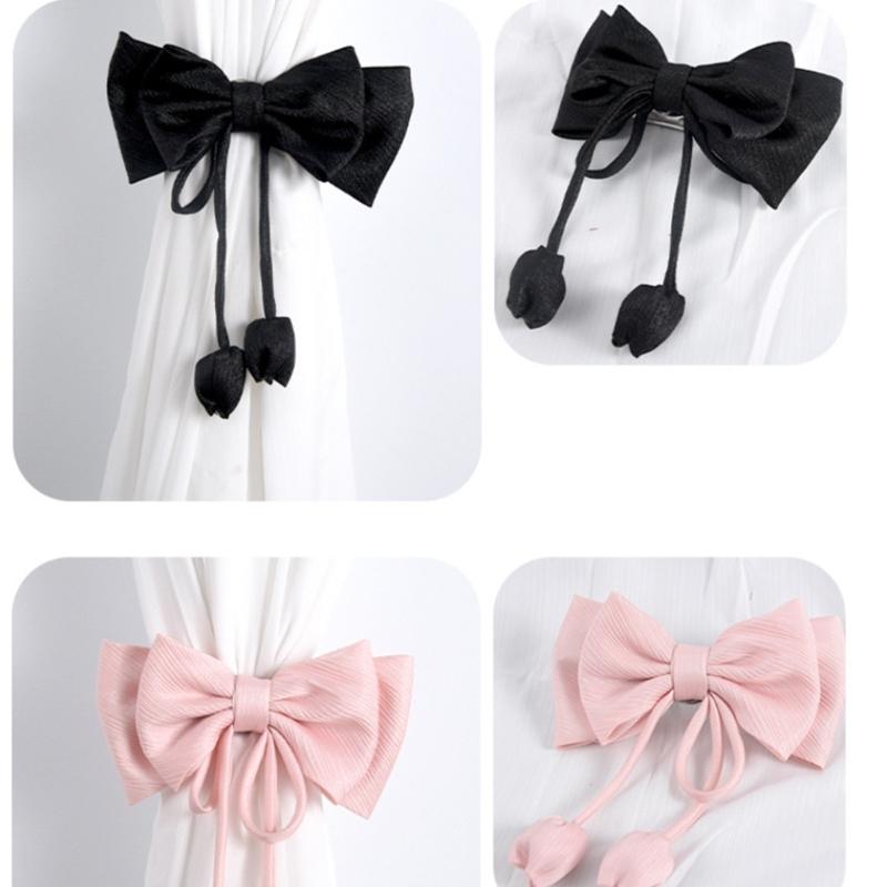 2 sztuki Eleganckie Różowe Kokardy Zasłony Podwiązki Klipsy Klamry Dekoracja Akcesoria Ślubne