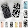 Cartoon Zebra Pattern Phone Case for iPhone 11 12 13 Mini Pro XS MAX 8 7 6 6S Plus X 5S SE 2020 XR Clear Case