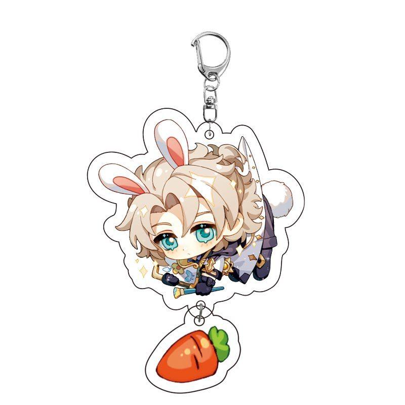 Game Keychains Acrylic Figure School Bag Keychian Holder Key Ring For Children Girl Men Accessories