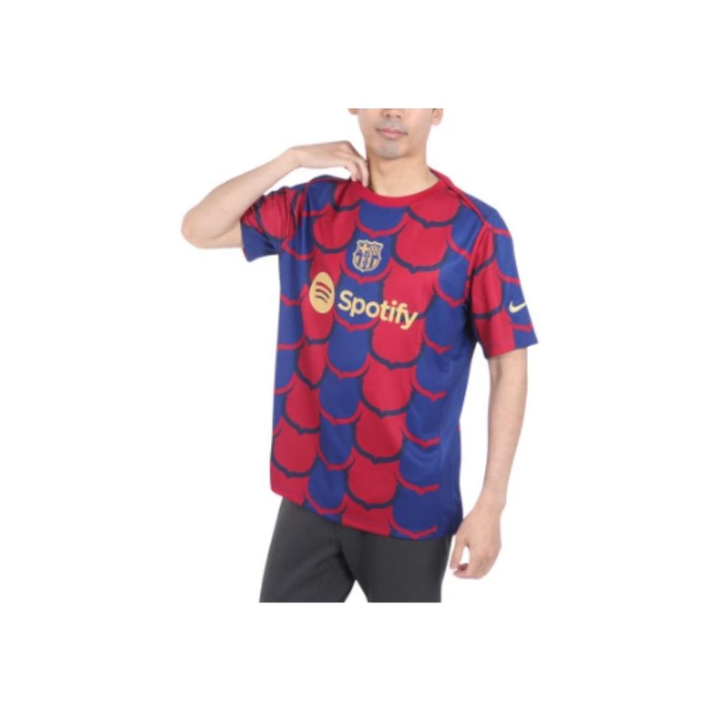 Nike Barcelona Dragon Year Quick-Dry Pre-Match Football Training Jersey Men Jersey Deep-Navy FJ5430-456