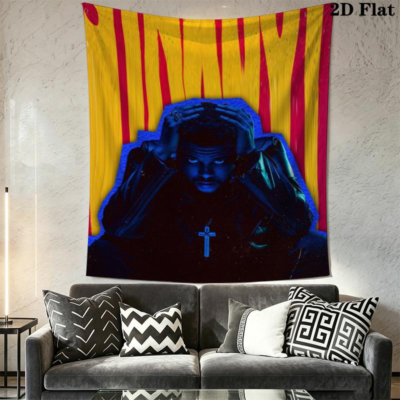The Weeknd Wall Tapestry Aesthetic Wall Hanging Printed Fabric Blanket Decorative Tapestries for Bedroom Living Room Home Decor