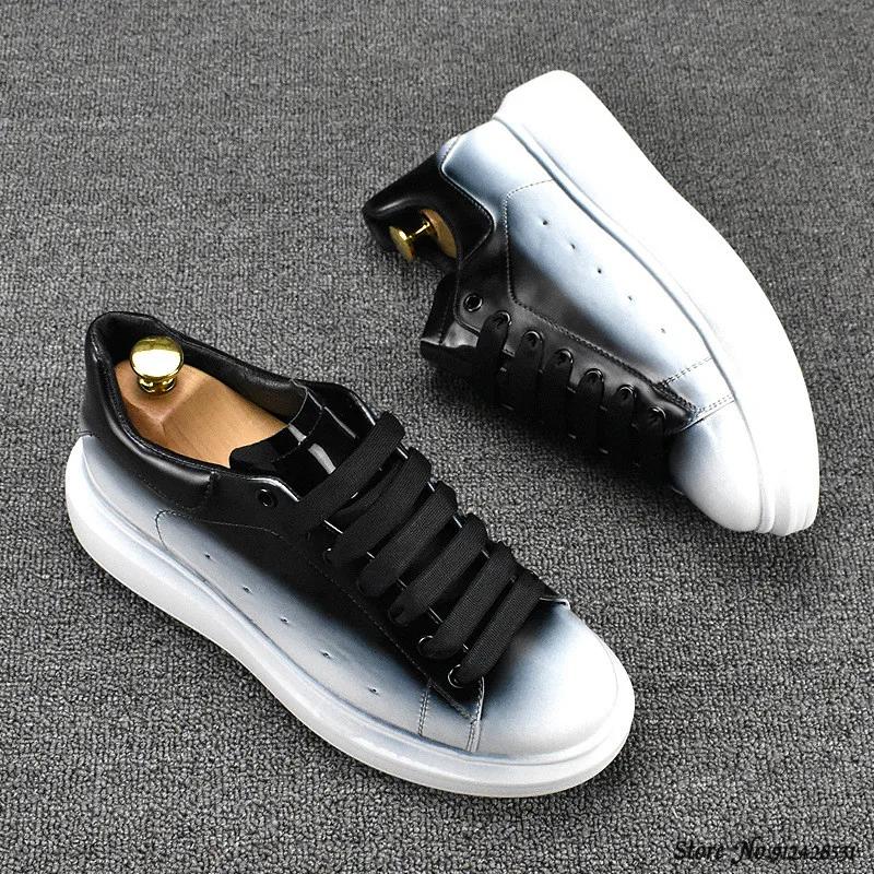 Mode Herrenschuhe Leder Männlich Herren Herren Sneaker Schuhe für Herren Luxus Designer Slipper Plateau Herren Leder Herrenschuhe