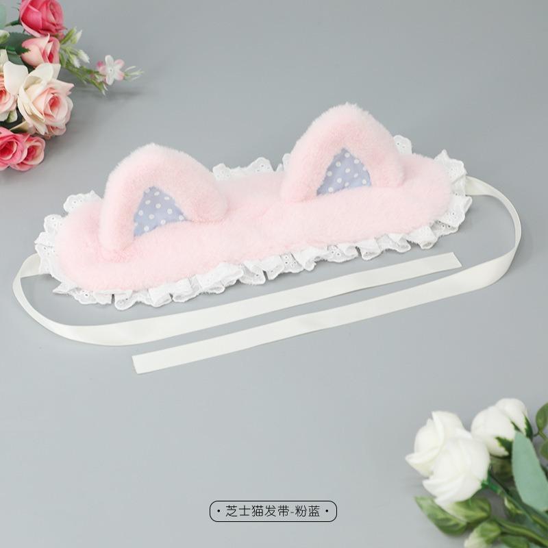 Handmade Plush Cat Ears Polka Dots Hair Accessories Sweet Cute Headgear Hairpin Lolita Cat Ears Headband