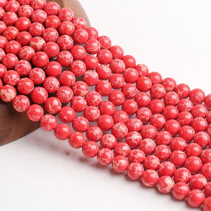 6/8/10mm Emperor Stone Beads For Jewelry Making Loose Spacer Round Imperial Beads DIY Bracelet Necklace Jewelry Charms Crafts