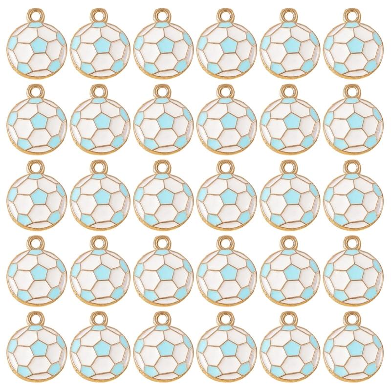 Packung mit 30 Mini-Fußball-Schlüsselanhängern Legierung Emaille Anhänger Für Sportfans DIY Schmuck Bastelprojekte Kompakte Größe Fußball Zubehör